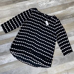 The Limited Black & White High Low Career Blouse